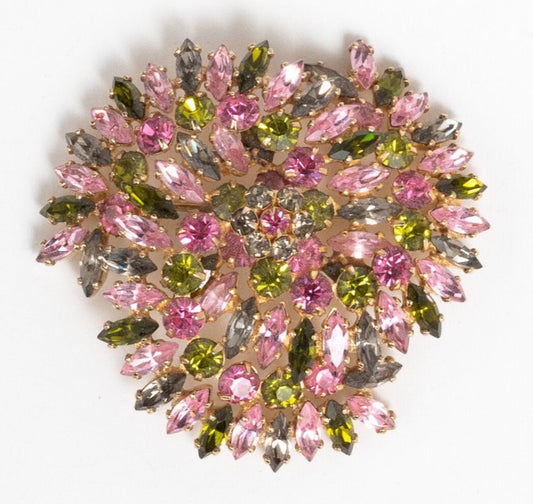 SHERMAN PINK & GREEN PINWHEEL BROOCH | PIN