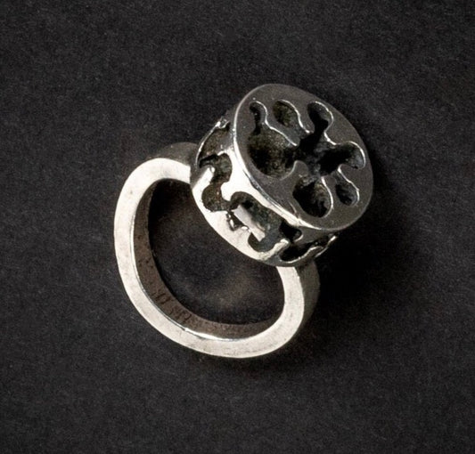 BRUTALIST STYLE RING MODERNIST STERLING SILVER SIZE 5- 5.25