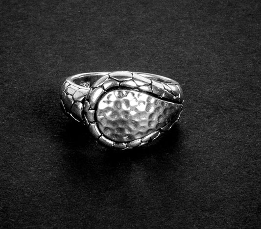 TEXTURED STERLING SILVER SNAKE RING SIZE 6.75-7