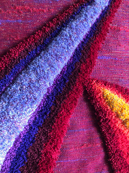 MCM ELINOR LANGSNER MONTREAL BOLD FUCHSIA LOOMED WOVEN & TUFTED WALL HANGING