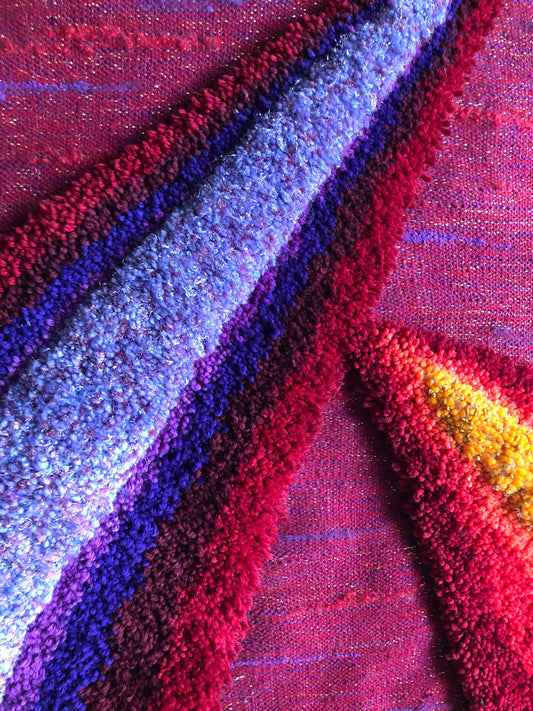 MCM ELINOR LANGSNER MONTREAL BOLD FUCHSIA LOOMED WOVEN & TUFTED WALL HANGING