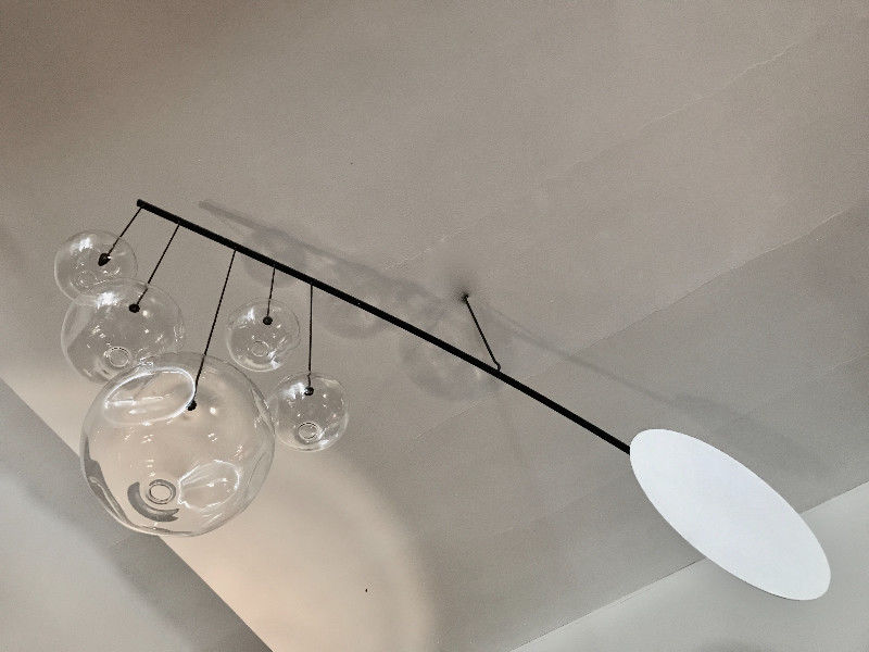 HANGING KINETIC METAL & GLASS SCULPTURAL MOBILE