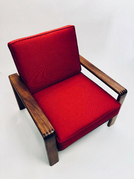 SOLID TEAK LOW SLUNG LOUNGE CHAIR by H.W. Klein for BRAMIN, DENMARK
