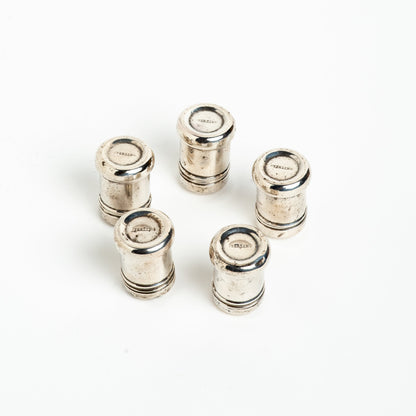 STAMPED STERLING SILVER SALT SHAKERS- SET OF 5
