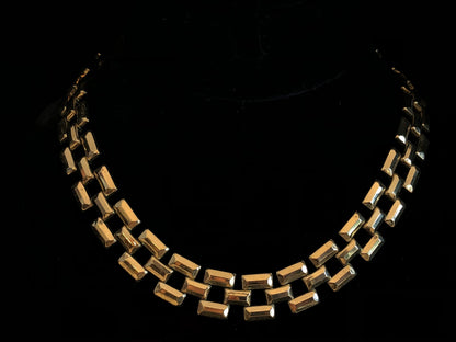 SIGNED BOLD GOLDTONE CHUNKY CHAIN TRIFARI CONVERTIBLE NECKLACE 1970s-1980s
