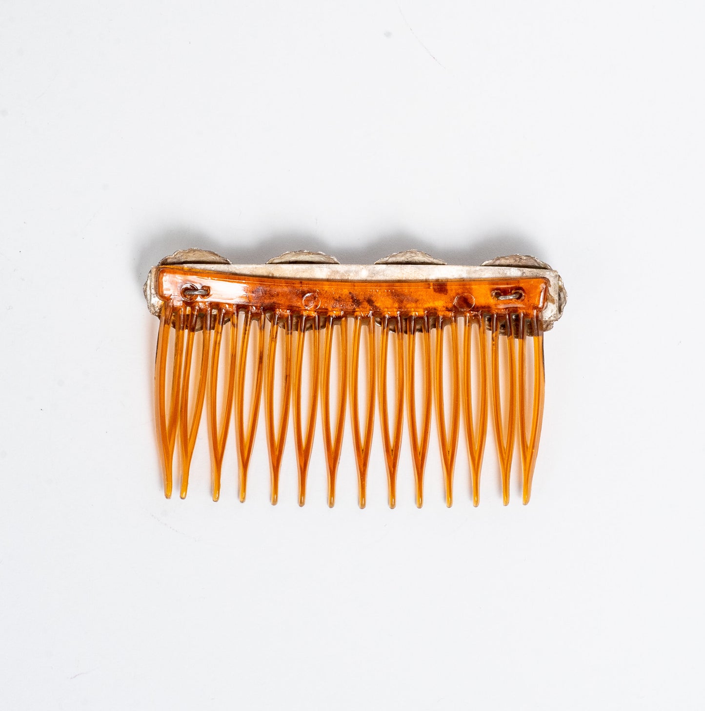 VINTAGE SILVER, TURQUOISE EMBELLISHED HAIR COMB JEWELRY