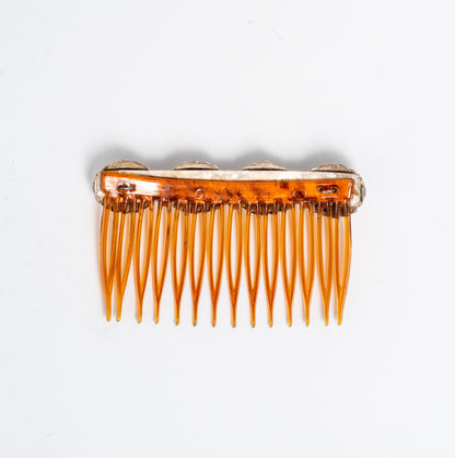 VINTAGE SILVER, TURQUOISE EMBELLISHED HAIR COMB JEWELRY