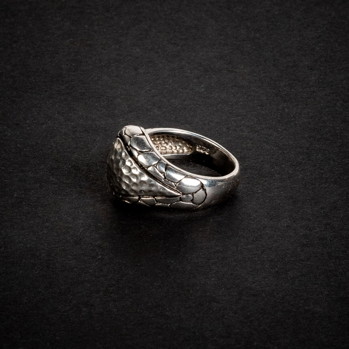 TEXTURED STERLING SILVER SNAKE RING SIZE 6.75-7
