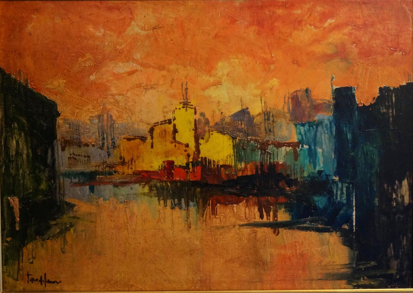 MID CENTURY ARTIST SIGNED PAINTING