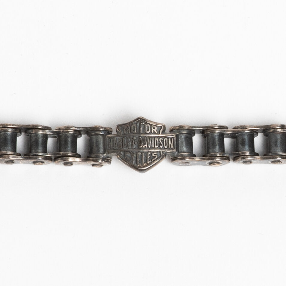 HARLEY DAVIDSON MOTORCYCLE 
BIKE CHAIN 
STERLING BRACELET W/ WRENCH & NUT TOGGLE CLOSURE 
NEW OLD STOCK 
ORIGINAL BOX