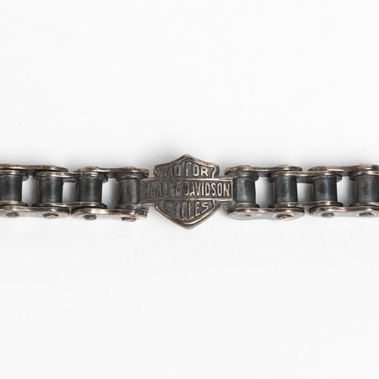 HARLEY DAVIDSON MOTORCYCLE 
BIKE CHAIN 
STERLING BRACELET W/ WRENCH & NUT TOGGLE CLOSURE 
NEW OLD STOCK 
ORIGINAL BOX