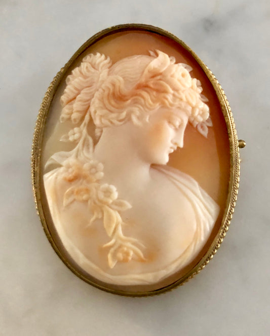 BEAUTIFUL LARGE CARVED SHELL CAMEO