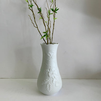 AK KAISER GERMANY MATTE BISQUE PORCELAIN VASE- ROSE FLORAL MOTIF