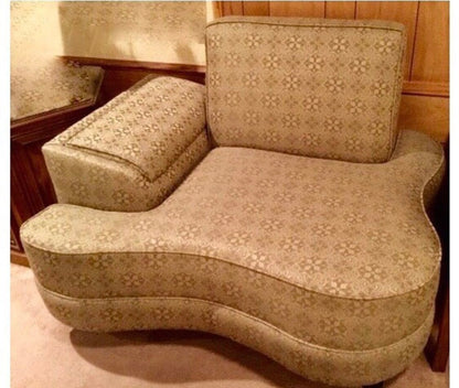 1950s 1960s CURVY REUPHOLSTERED OCCASIONAL CHAIR
