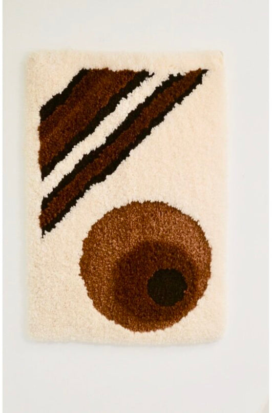 HANDMADE MID CENTURY GRAPHIC TUFTED WALL HANGING