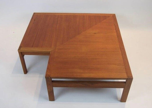 LOW TEAK CORNER TABLE by TORBEN LIND/OLEG JERLOV for FRANCE &amp; SON for the MODULINE SERIES