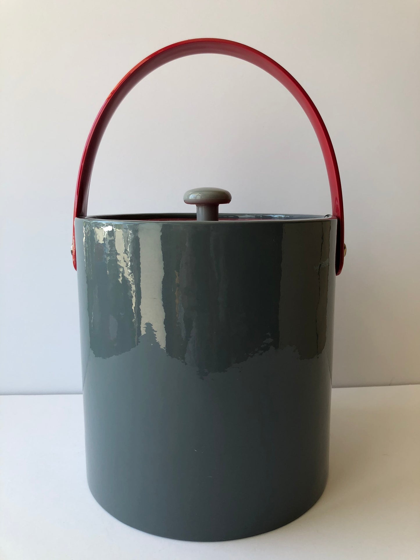 GEORGE BRIARD STYLE GREY & RED MOD VINYL ICE BUCKET