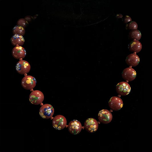 STUNNING CLOISONNÉ BEAD NECKLACE