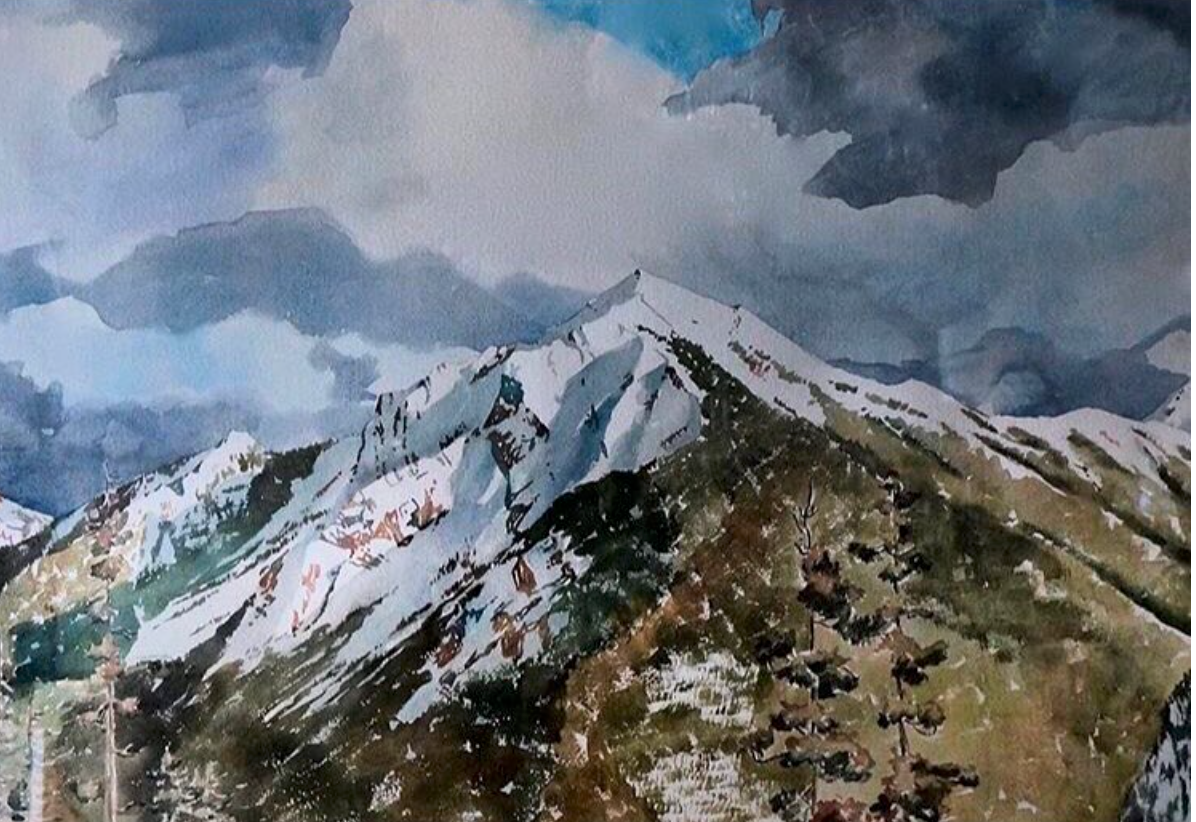 3 FT X 4 FT ROCKY MOUNTAIN WATERCOLOUR from the ENCANA COLLECTION