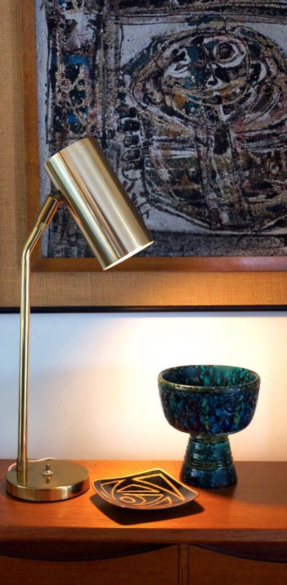 BEAUTIFUL QUALITY KOCH & LOWY BRASS ARTICULATING TABLE LAMP