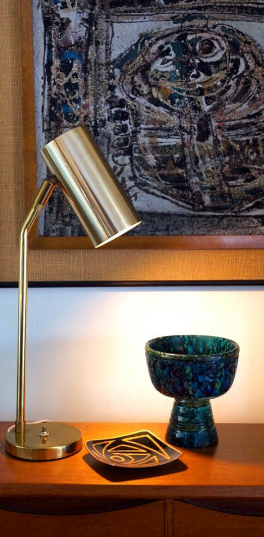 BEAUTIFUL QUALITY KOCH & LOWY BRASS ARTICULATING TABLE LAMP