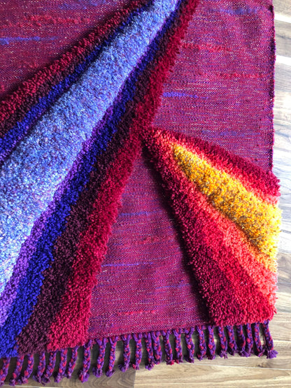 MCM ELINOR LANGSNER MONTREAL BOLD FUCHSIA LOOMED WOVEN & TUFTED WALL HANGING