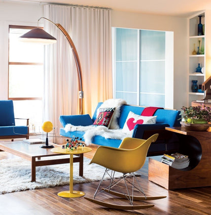 BRILLIANT YELLOW EAMES SHELL ROCKER CHAIR