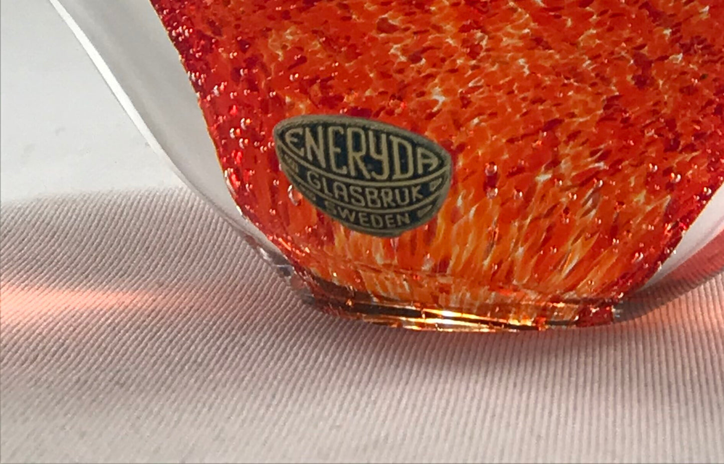 SWEDISH ENERYDA SOMMERSO STYLE HAND BLOWN GLASS BIRD