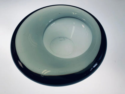 PER LUTKEN for HOLMEGAARD HEAVY DANISH SMOKY GLASS ASYMMETRIC HANDMADE DISH