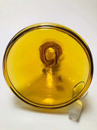 BLENKO AMBER BLOWN GLASS DECANTER w/ STOPPER
