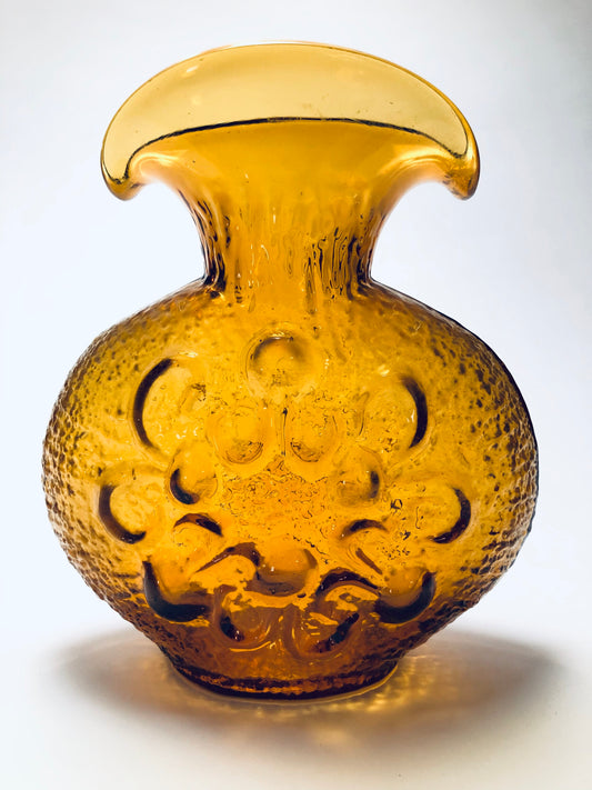 VINTAGE WAYNE HUSTED for BLENKO "STELVIA" DECANTER AMBER GLASS