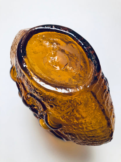 VINTAGE WAYNE HUSTED for BLENKO "STELVIA" DECANTER AMBER GLASS
