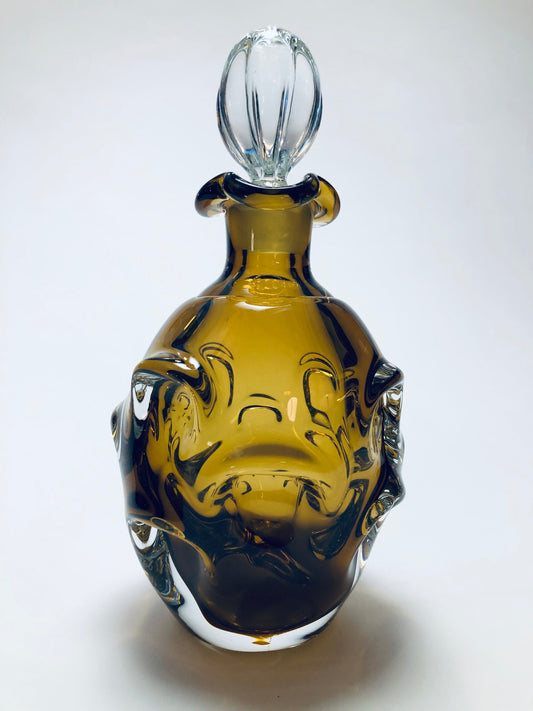 GORGEOUS HEAVY HAND BLOWN BO BORGSTROM for ASEDA SWEDEN DECANTER w/ STOPPER