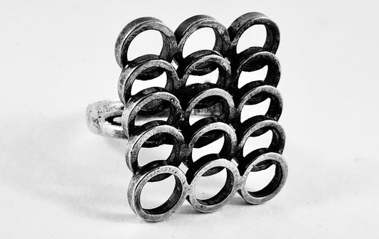 ERIK GRANIT MODERNIST SCANDINAVIAN STERLING SILVER RING 1970s FINLAND