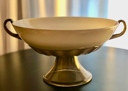 ITALIAN CHALICE SHAPED FOOTED SOFFIATO MURANO BOWL