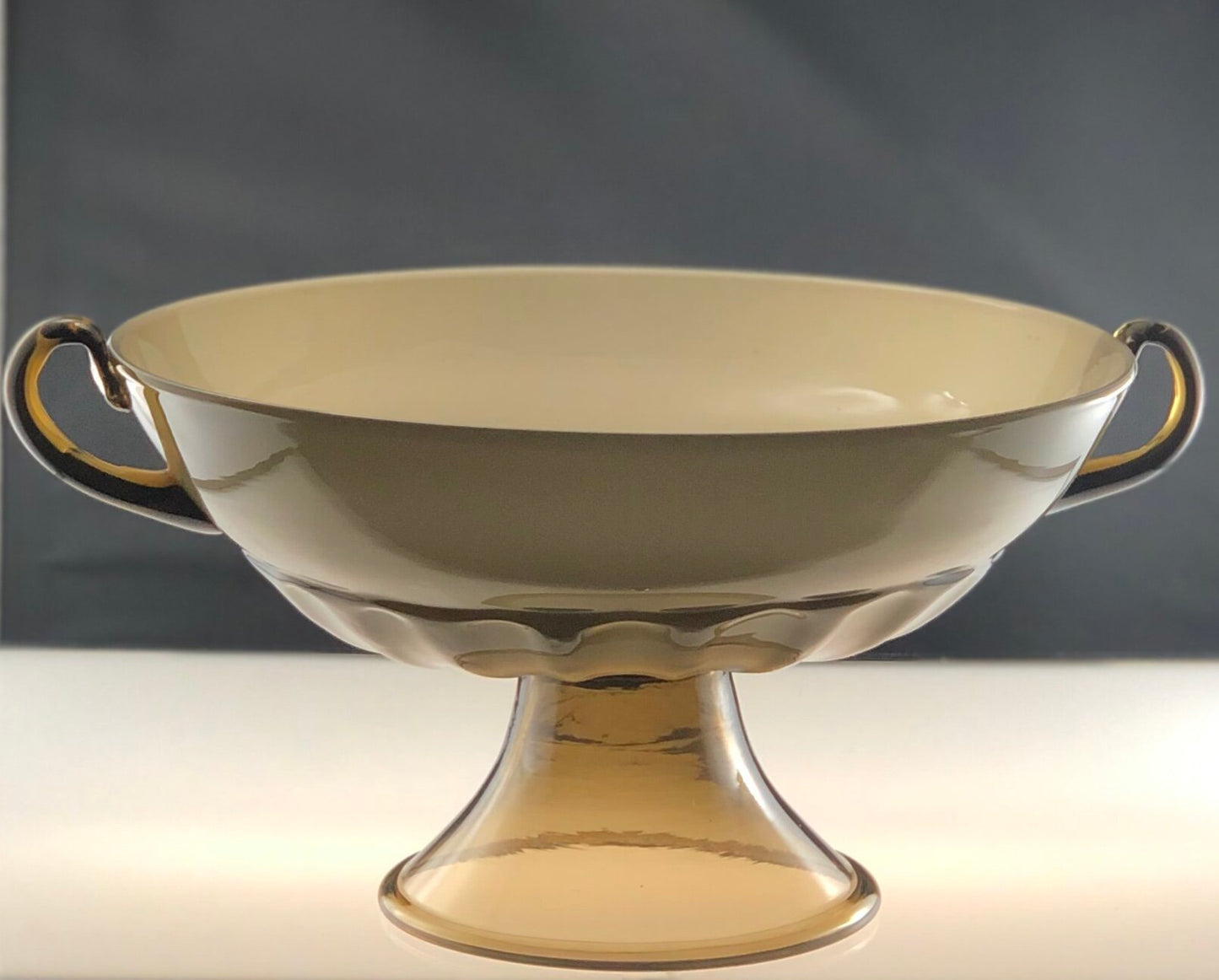 ITALIAN CHALICE SHAPED FOOTED SOFFIATO MURANO BOWL