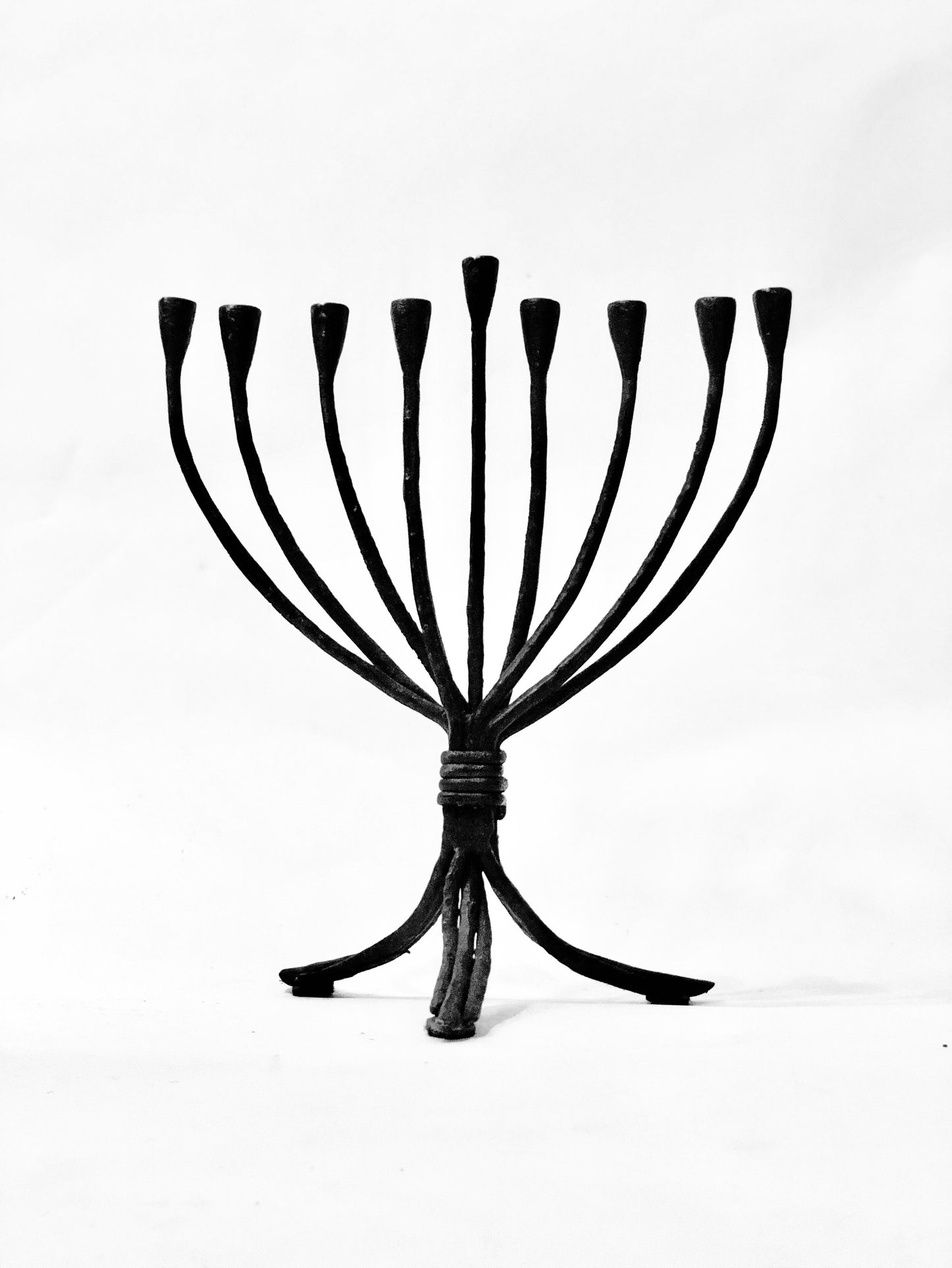 WROUGHT IRON CANDLEHOLDER MENORAH CANDLEABRA