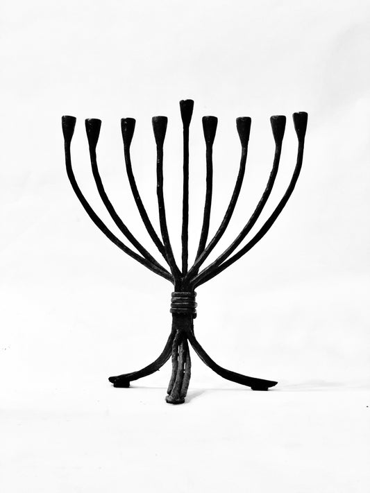 WROUGHT IRON CANDLEHOLDER MENORAH CANDLEABRA