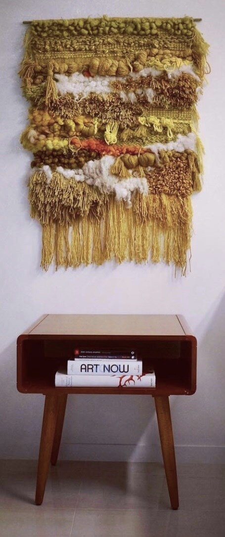 BIG BEAUTIFUL TEXTURAL ABSTRACT WALL HANGING-MID CENTURY LOOMED & HAND WOVEN