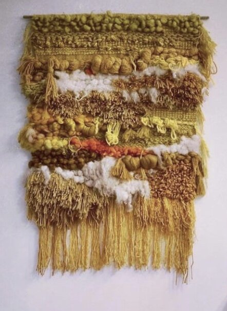 BIG BEAUTIFUL TEXTURAL ABSTRACT WALL HANGING-MID CENTURY LOOMED & HAND WOVEN