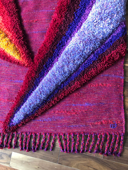 MCM ELINOR LANGSNER MONTREAL BOLD FUCHSIA LOOMED WOVEN & TUFTED WALL HANGING