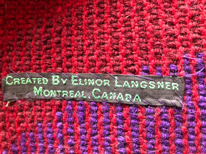 MCM ELINOR LANGSNER MONTREAL BOLD FUCHSIA LOOMED WOVEN & TUFTED WALL HANGING