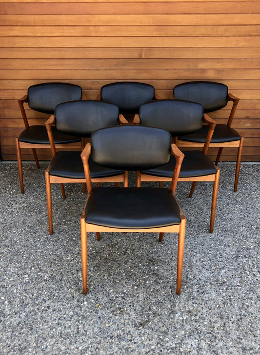 SET of 6 KAI KRISTIANSEN DINING CHAIRS MODEL #42 for V. SCHOU ANDERSEN