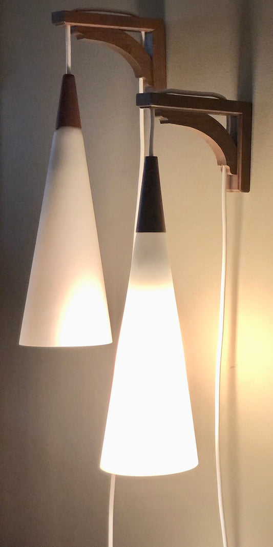 PAIR of WALL LAMPS/ADJUSTABLE SCONCES ATTRIBUTED to UNO &amp; OSTEN KRISTIANSSON for LUXUS, SWEDEN