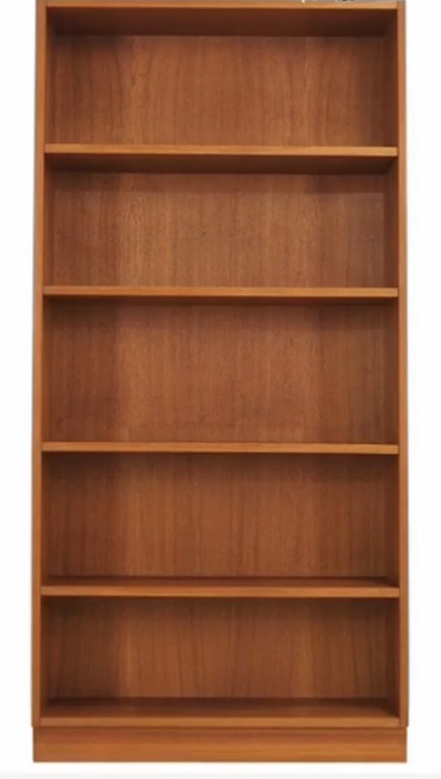 (other sizes available-inquire)  COMPACT TEAK BOOKCASE stamped 'Made in Denmark'