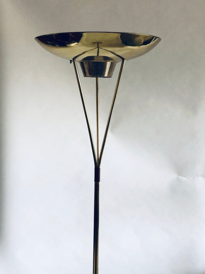 1950's ATOMIC 1960's TALL BRASS GERALD THURSTON for LIGHTOLIER FLOOR LAMP