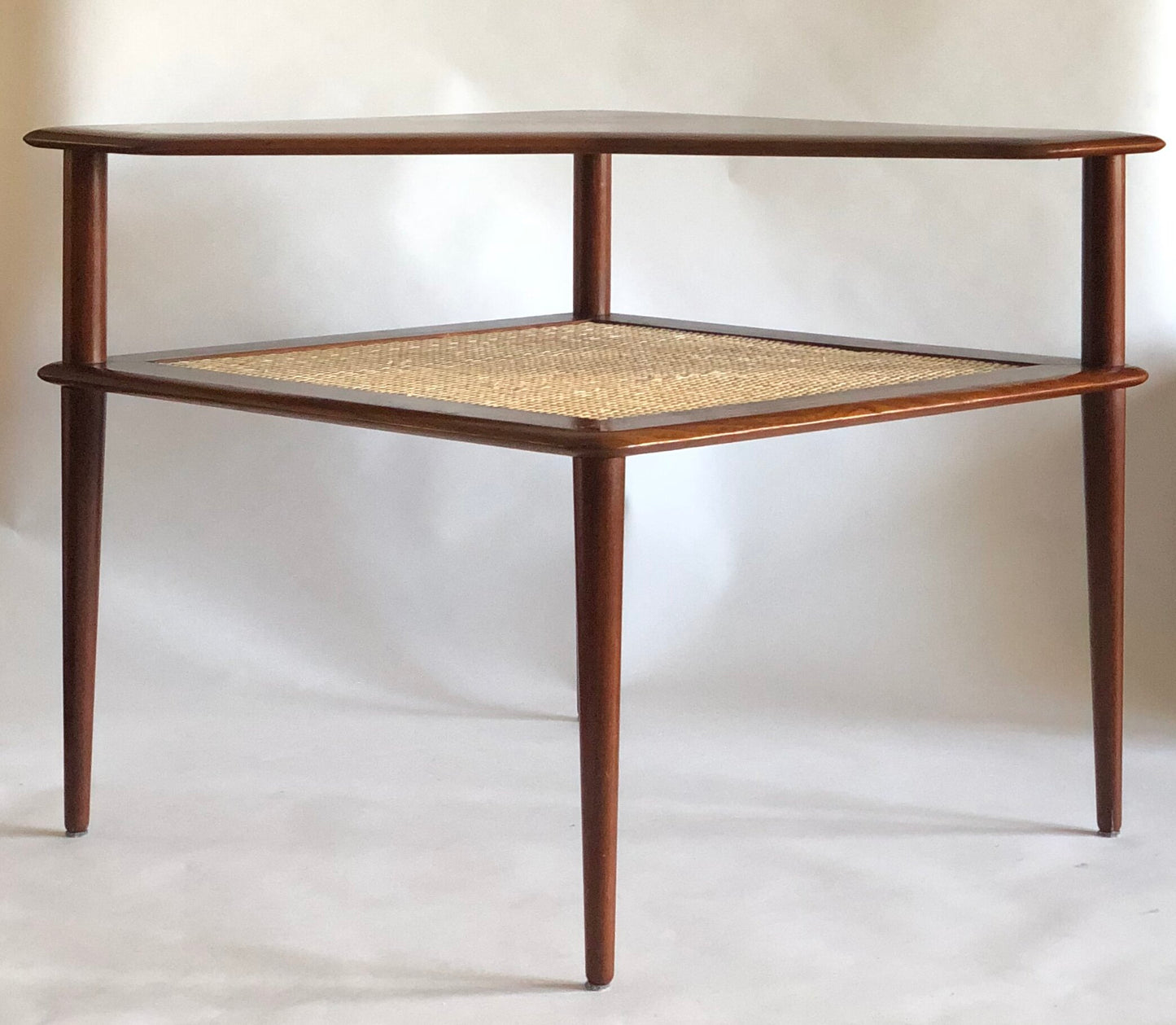 PETER HVIDT & ORLA MOLGAARD SOLID TEAK CORNER TABLE from 'MINERVA' LINE for FRANCE &amp; SON