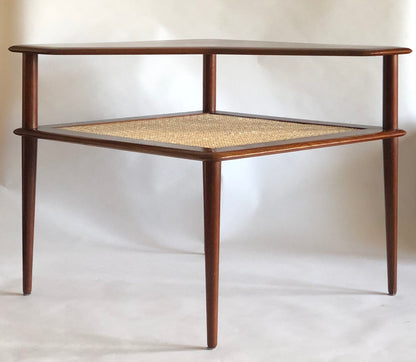 PETER HVIDT & ORLA MOLGAARD SOLID TEAK CORNER TABLE from 'MINERVA' LINE for FRANCE &amp; SON