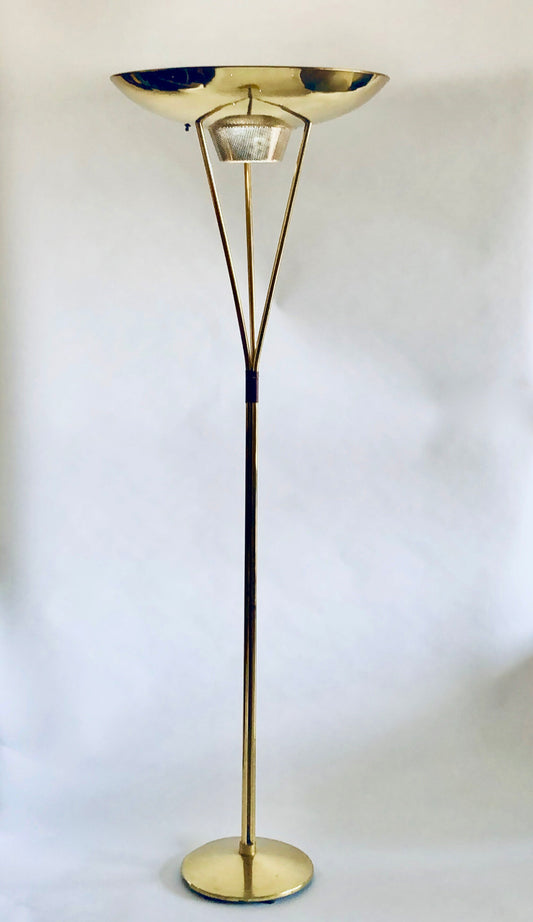 1950's ATOMIC 1960's TALL BRASS GERALD THURSTON for LIGHTOLIER FLOOR LAMP