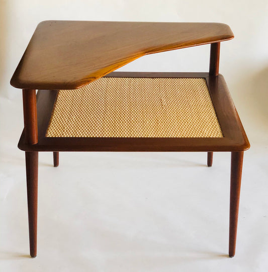 PETER HVIDT & ORLA MOLGAARD SOLID TEAK CORNER TABLE from 'MINERVA' LINE for FRANCE &amp; SON